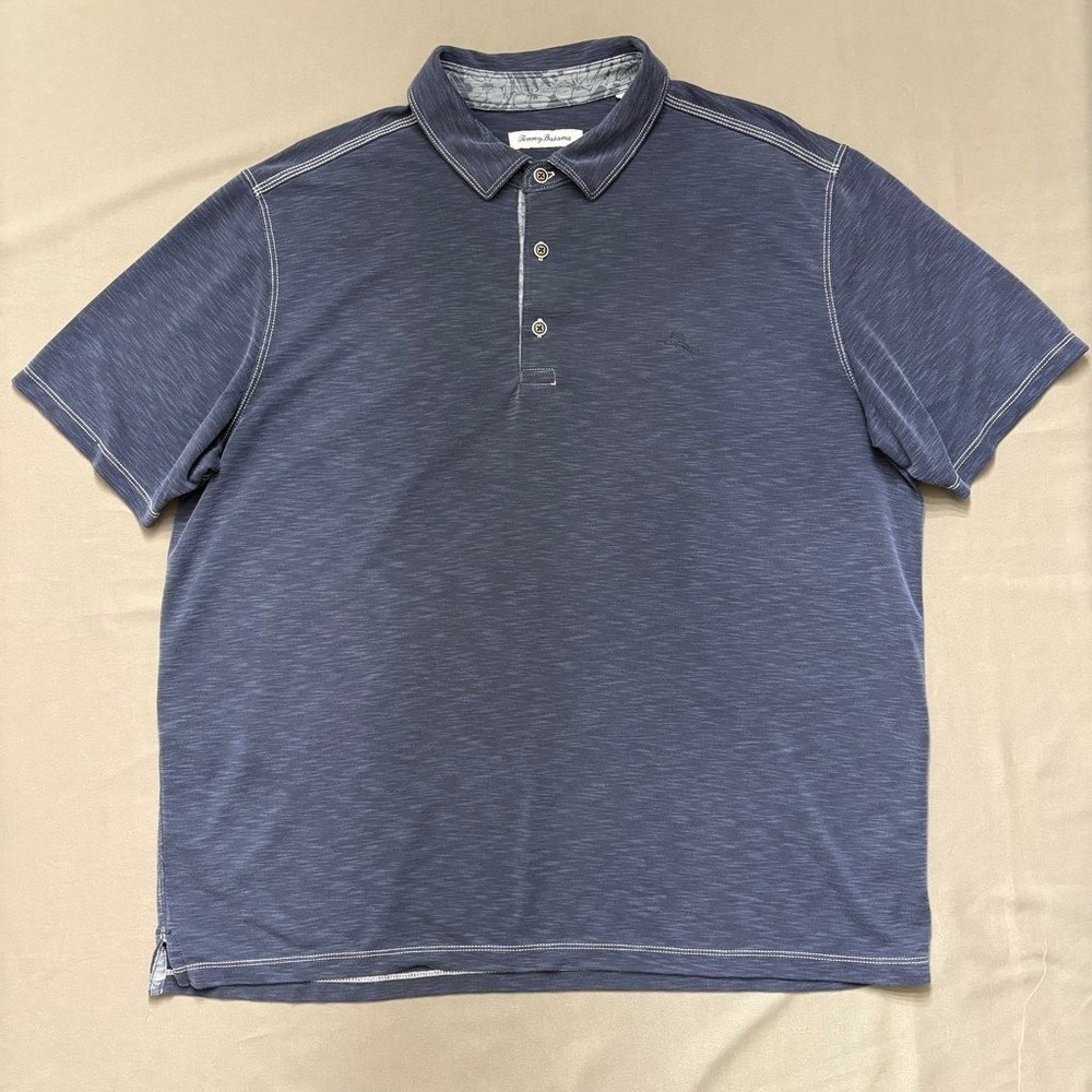 Tommy Bahama Men Polo Short Sleeved Shirt Blue Golf